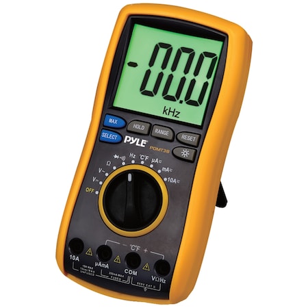 Pyle Digital Resistance and Range Multimeter with Test Leads and Stand PDMT38